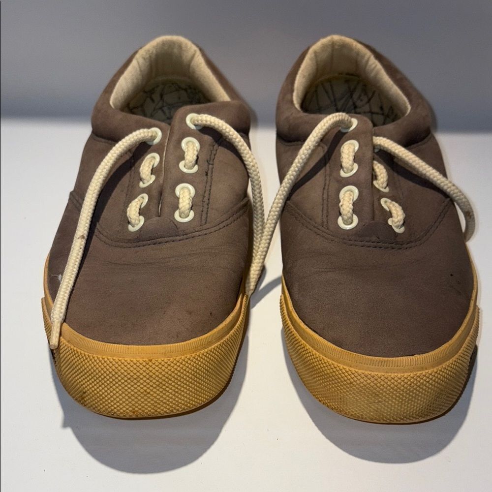 Nautica gray blue and Tan Sneakers with Suede Upper and Rubber Soles